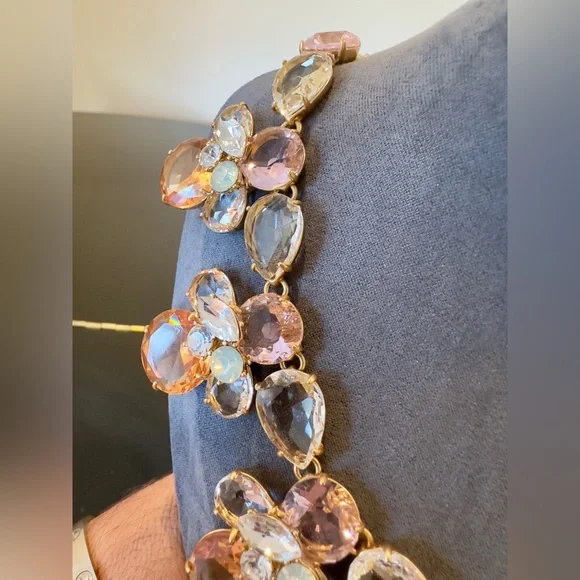 NWT Luxury Wedding Rare Spring Summer Formal J. Crew Crystal Statement Necklace
